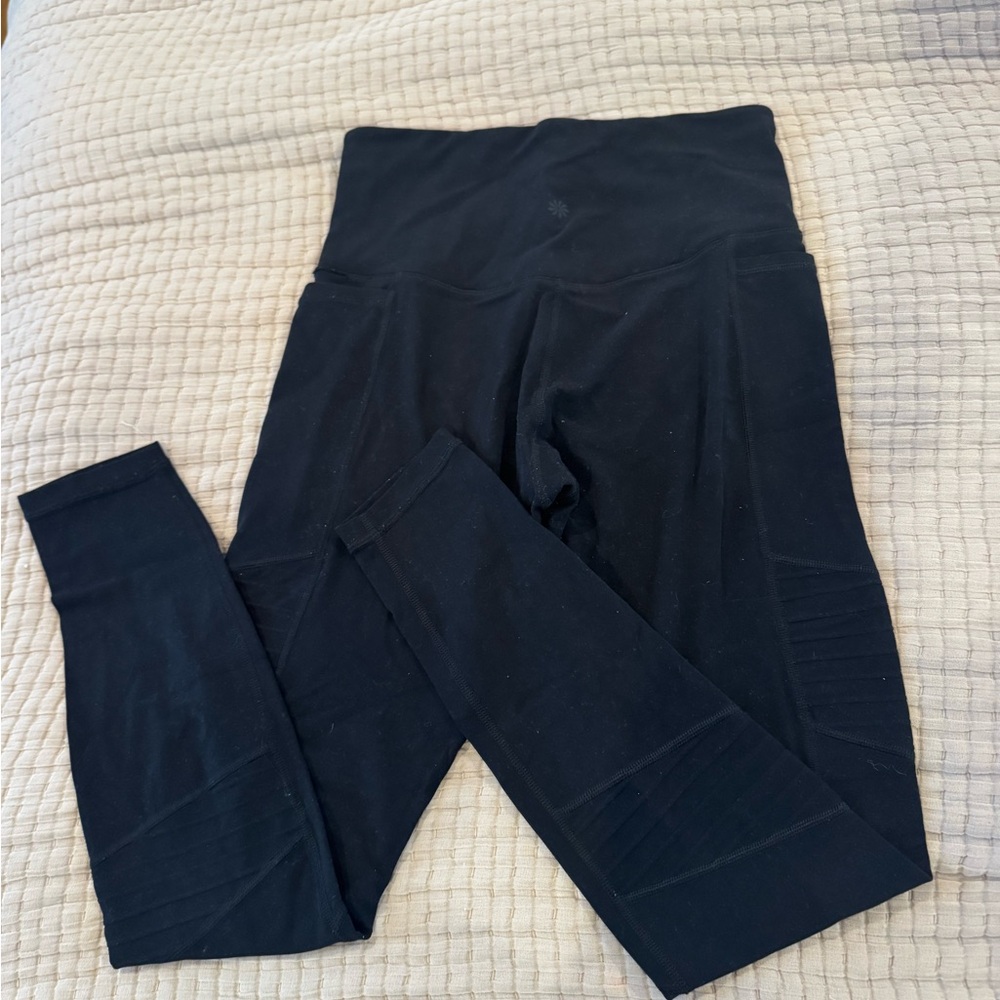 Athleta Black Inclination Moto High-Waisted Leggings